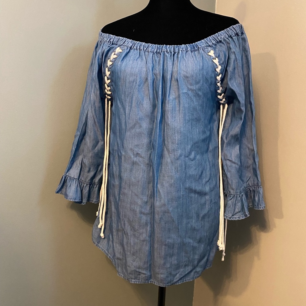 Denim Lace Up Tunic - Billy T